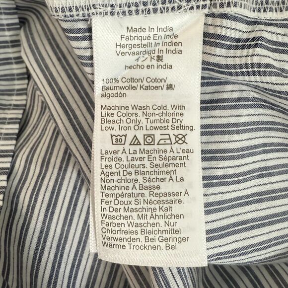 J.CREW Striped Flutter-Sleeve Top M White Antique Navy Crewneck Blouse NWT B19 - Picture 5 of 6